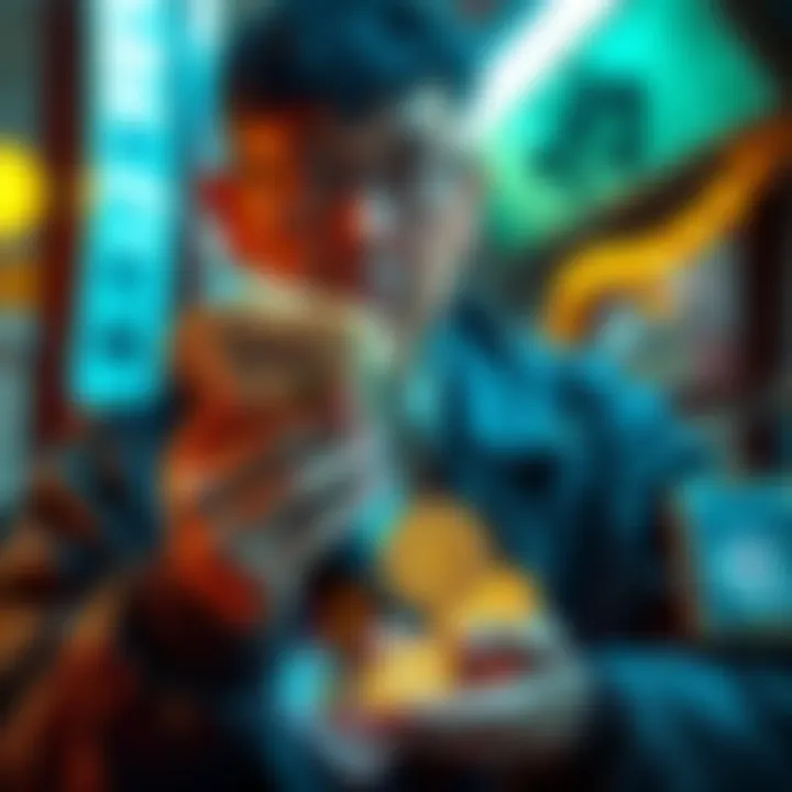 A resident from the Kanto region holding cash and gold, contemplating a Bitcoin purchase without a paper trail.