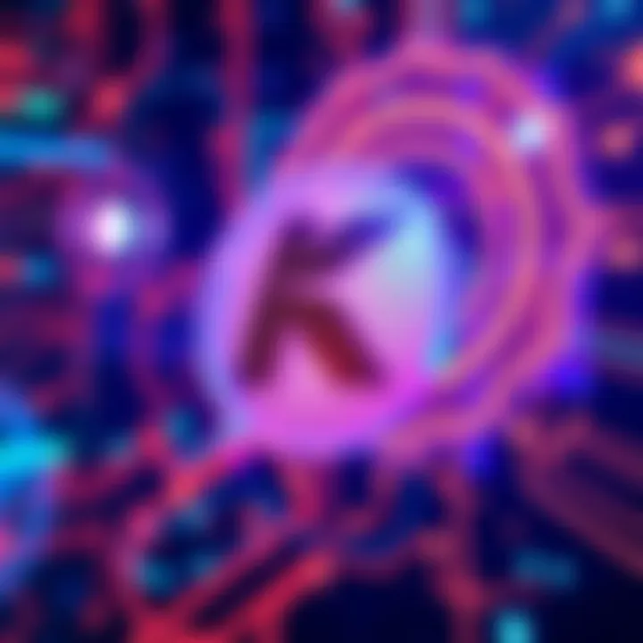 Kaspa logo on a digital background Kaspa logo displayed prominently on a futuristic digital background symbolizing technology and innovation