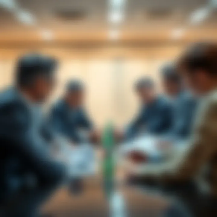 Group of Kaspa investors discussing financial strategies and their goals for wealth accumulation.