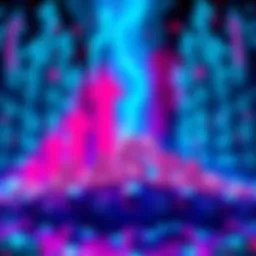 Visual representation of KASPA with upward trend arrows and glowing digital elements, symbolizing growth and future potential.