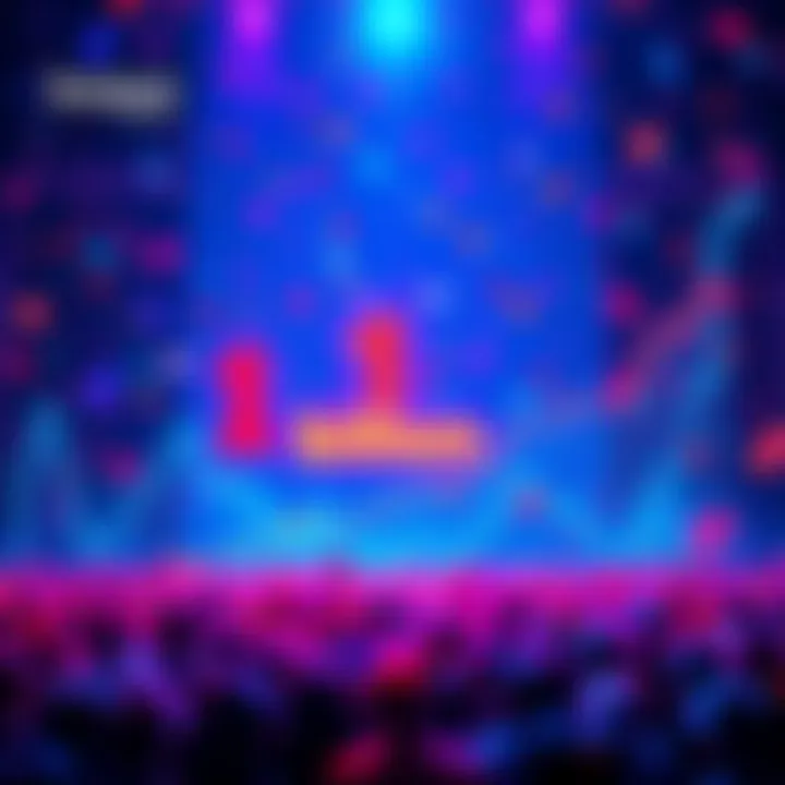 A vibrant celebration for Kaspa reaching 1 billion transactions, with confetti and a digital graph showing growth.