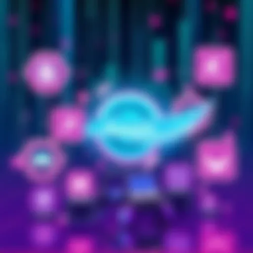 An overview of Kaspa's vProgs showcasing instant payments, DeFi, and gaming applications with digital icons representing each sector.