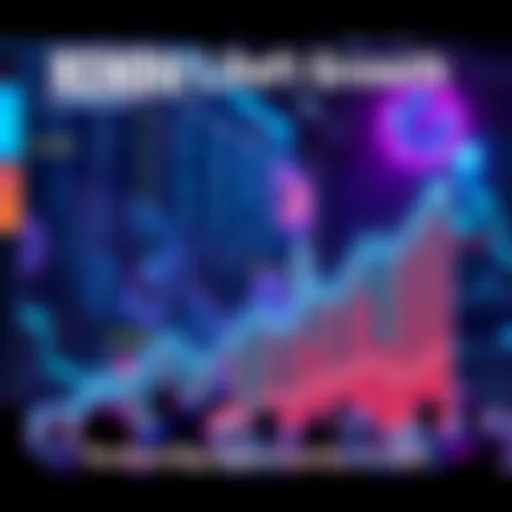 A graph showing KENDU's growth in the DeFi market with upward trends and a supportive community in the background.