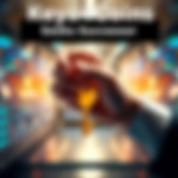 A person holding a key symbolizing the transfer of ownership of Keys4Coins, a crypto store, with a digital backdrop representing crypto success.