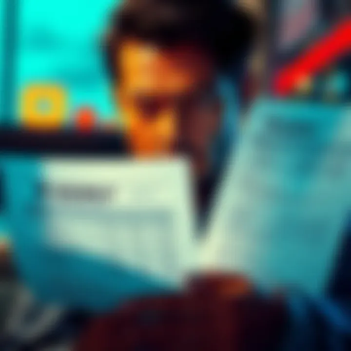 A person looks concerned while reviewing financial documents related to Koinly and Kraken 1099 forms, emphasizing discrepancies in reported staking rewards.