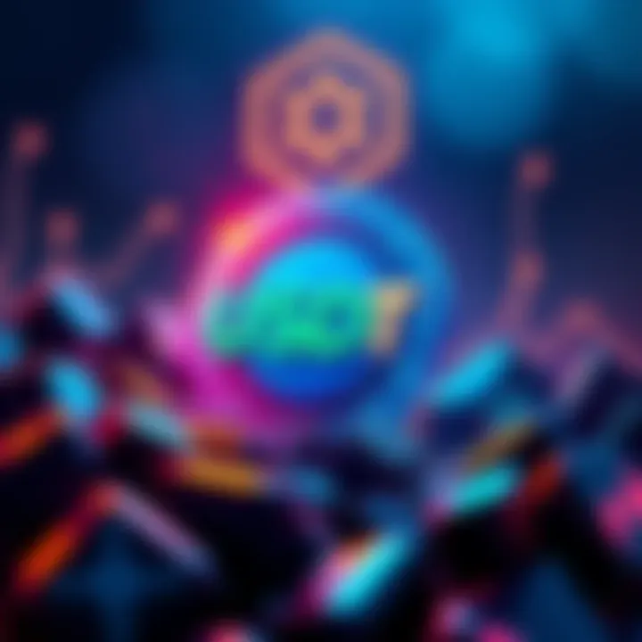 Illustration showing USDT logo and Binance Smart Chain symbol with Kraken logo in background
