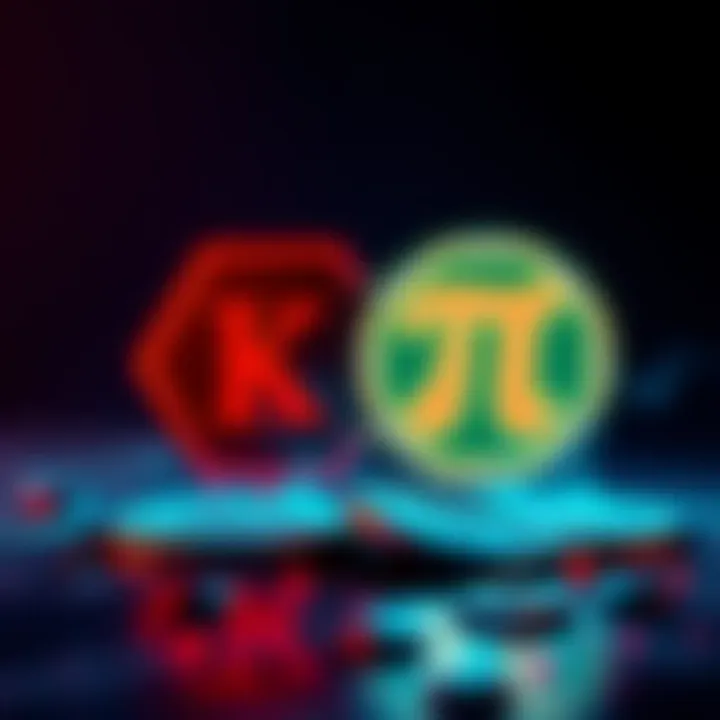 A symbolic representation of the Kraken exchange logo alongside the Pi Network logo indicating a potential listing.