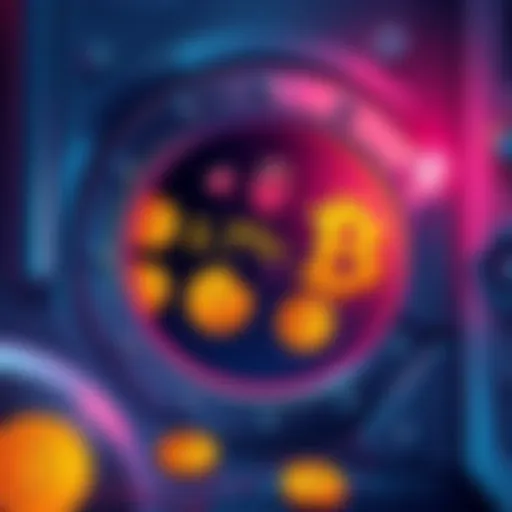 An illustration of a digital vault with Bitcoin symbols and a percentage sign, representing the 2.5% APY offer from Kraken.