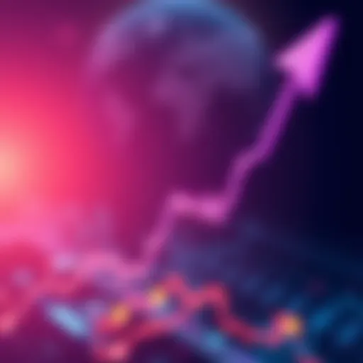 A graph showing Lab Coin's price increasing dramatically to nearly $19 with an arrow pointing upward, symbolizing its 13000% rise.