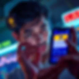A person looking at their phone, showing a warning about the LAB token on a financial app, with a confused expression.