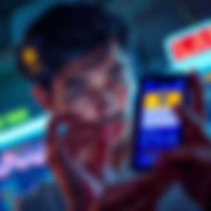 A person looking at their phone, showing a warning about the LAB token on a financial app, with a confused expression.