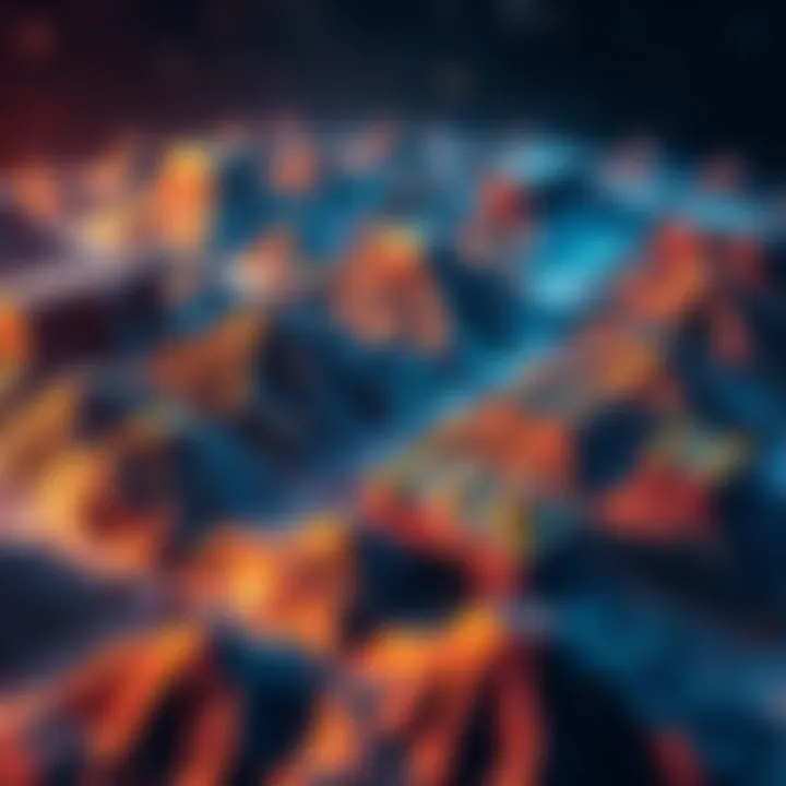 A representation of multiple land parcels in a game, showing how to generate daily profit.