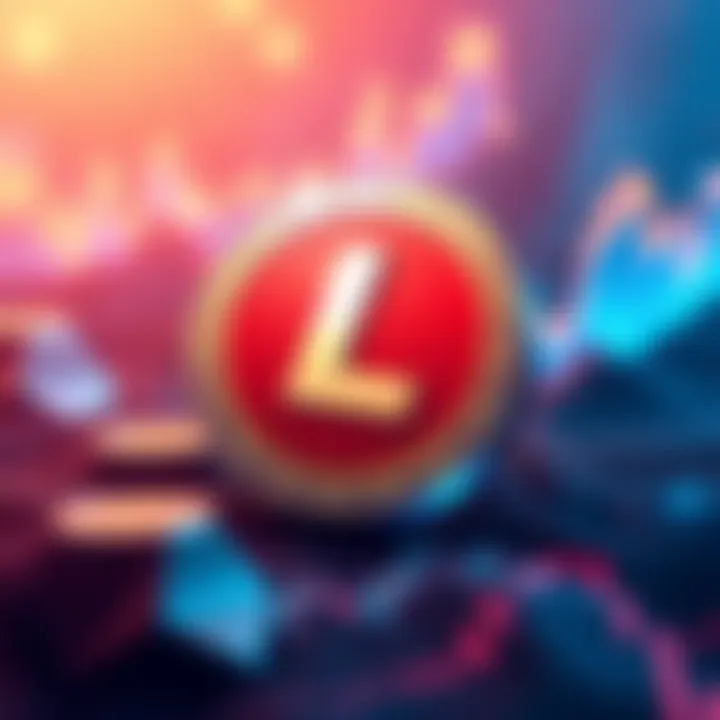 Landmark Token Price Update An illustration showing a digital representation of the Landmark token with fluctuating price graphs in the background, symbolizing current market interest.
