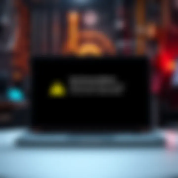 A laptop screen showing a security alert about potential malware risks after a repair