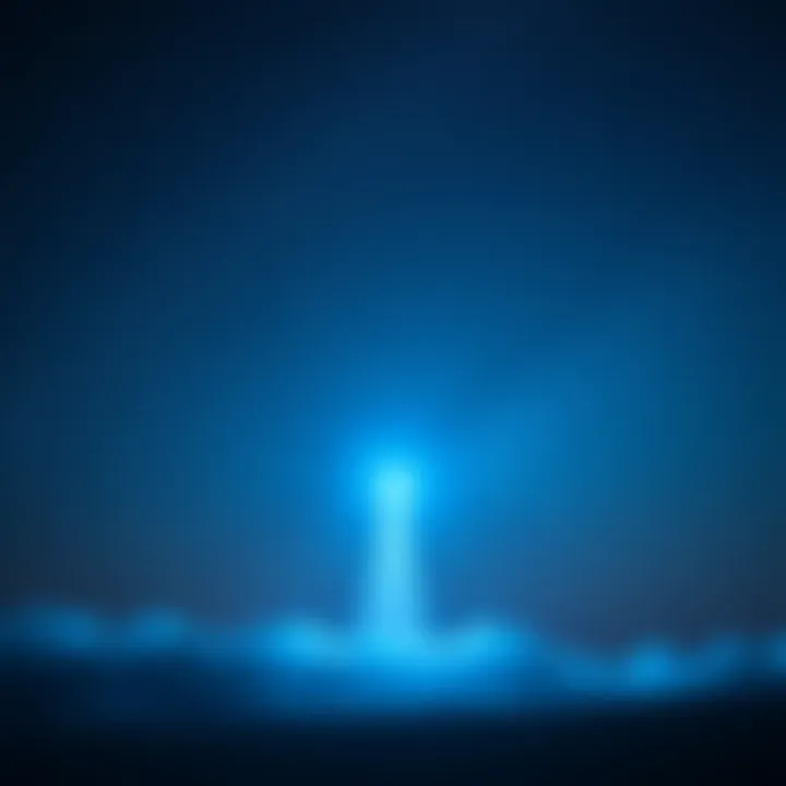 A bright laser beam shoots into a vast, starry sky, symbolizing exploration and infinity.