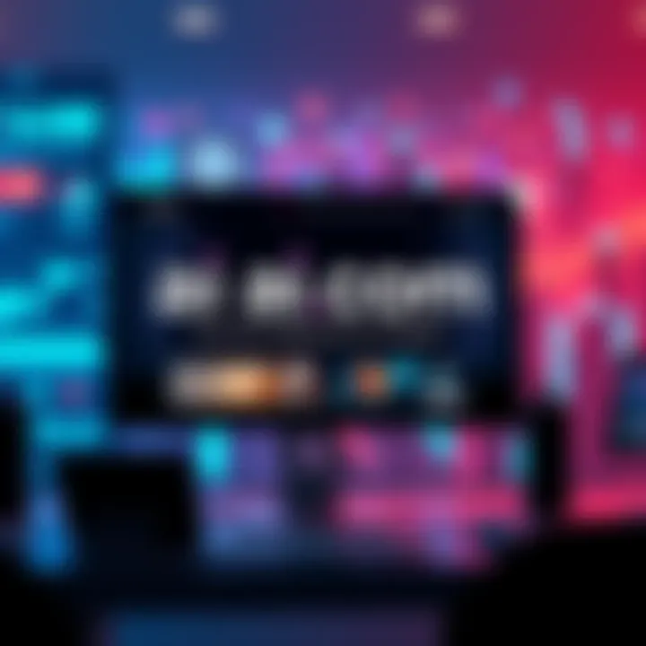 A computer screen displaying the ai.com website with AI-related graphics in the background