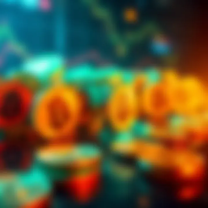 Launch of BitPhoque Tokens A graphic showing the creation of multiple digital tokens representing BitPhoque on Kaspa testnet10, symbolizing the growth in the cryptocurrency market.