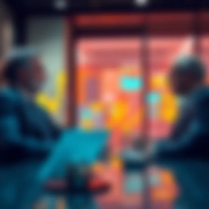 Leaders Discussing Innovation Trends Dale Chrystie, Paul Rapino, and Kurt B. sharing ideas on commerce innovations during a meeting