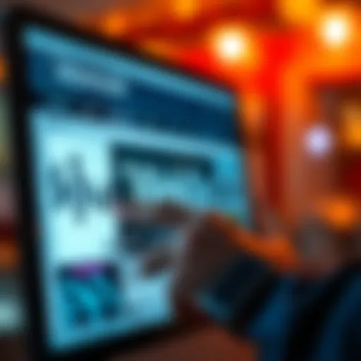 Leboncoin Pricing Model A close-up of a person browsing listings on the Leboncoin website, highlighting the simplicity of the platform's pricing structure without word count limits.