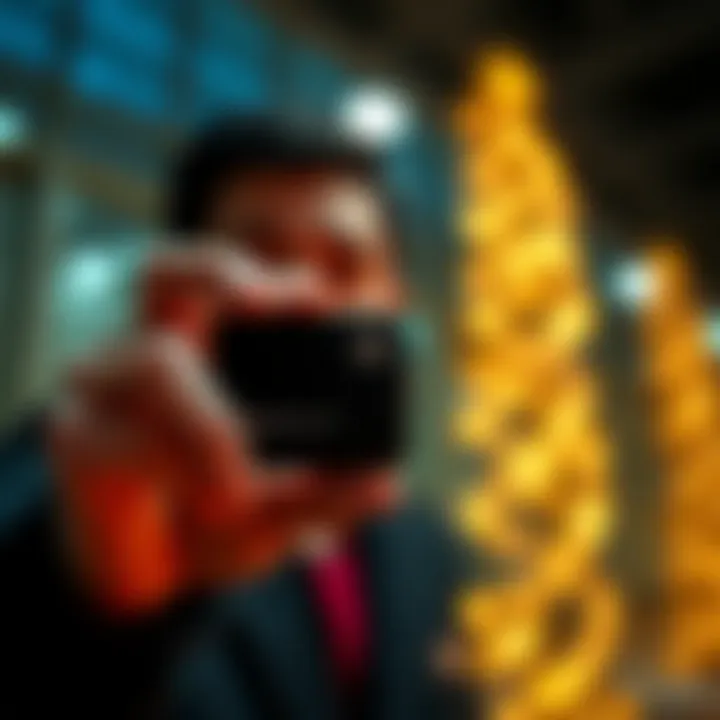 A person holding a Ledger Nano X hardware wallet with a curious expression, looking for setup advice.