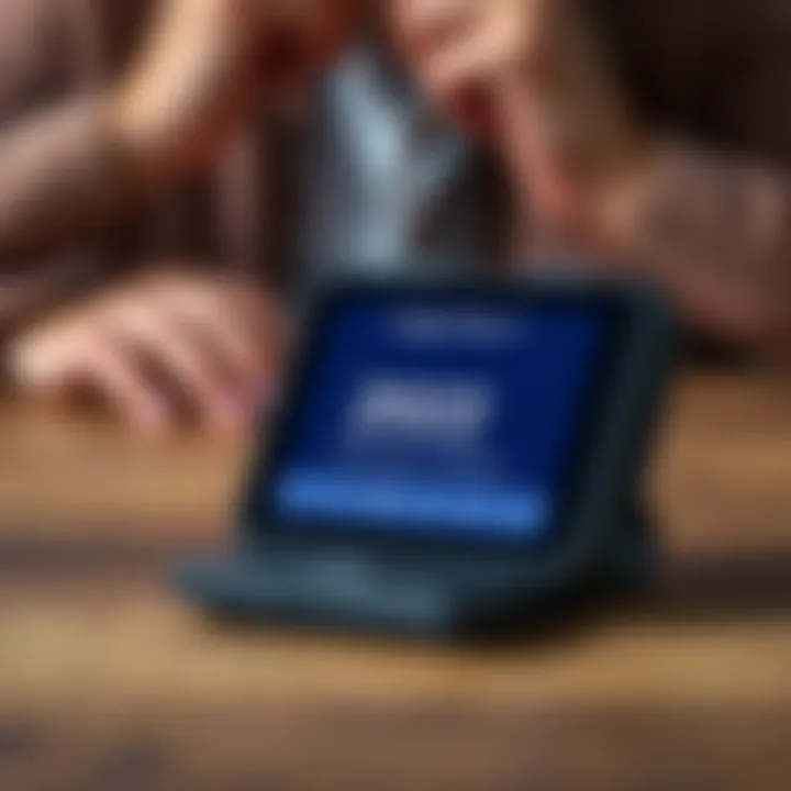 A close-up of a Ledger Nano X device showing its screen with 2022 firmware version displayed. The device is on a wooden surface with a worried person's hands in the background, indicating concern over...