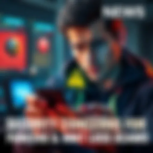 A worried user holding a Ledger device with a warning symbol, illustrating security threats