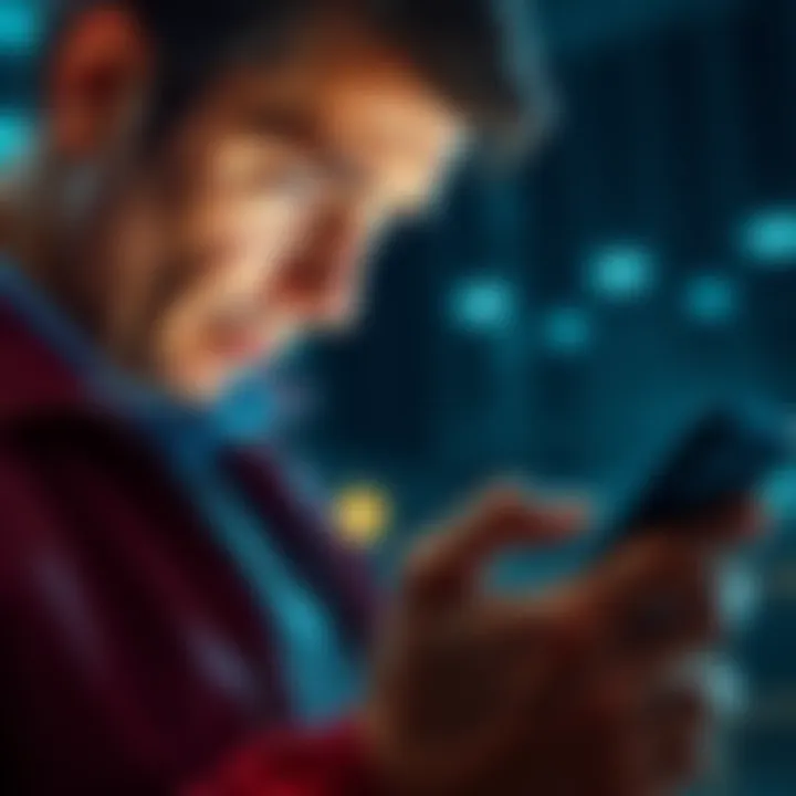 Individual worried while looking at a Ledger wallet app on their phone with unusual prompts on display.