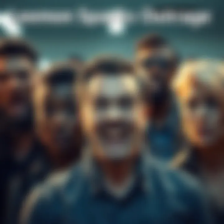 Group of diverse people showing anger and disappointment in reaction to Leemon's behavior.