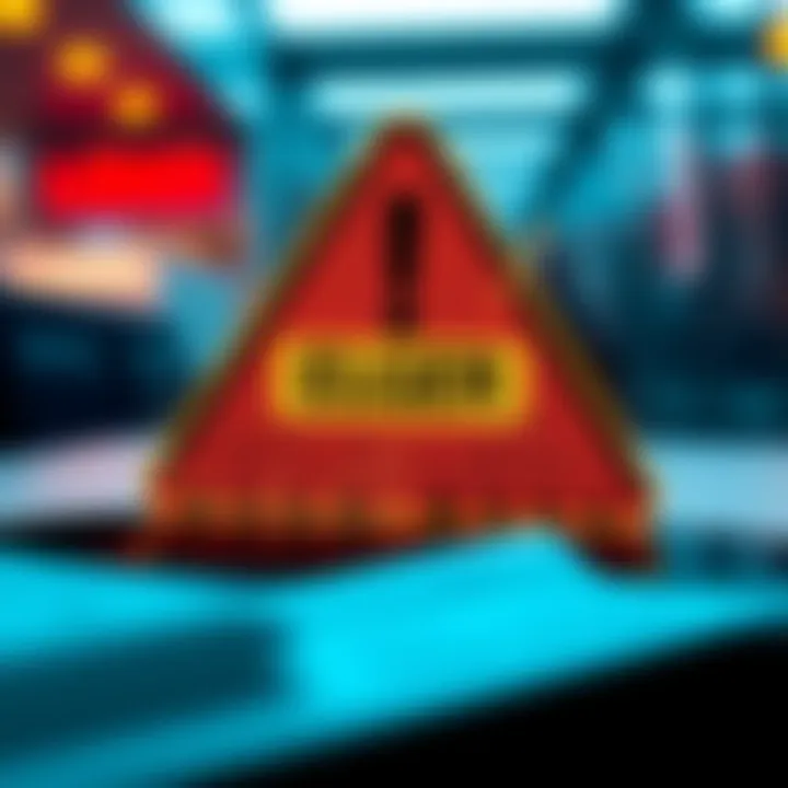 A warning sign highlighting a data breach affecting Leger customers, with a representation of snail mail and personal information security