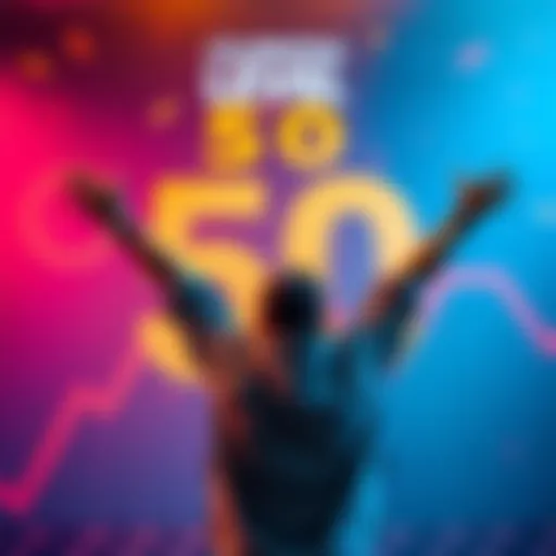 A person celebrating their achievement of reaching level 50 after managing 149 parcels, with a backdrop of milestone graphics and a goal of saving for 7,000 AB.