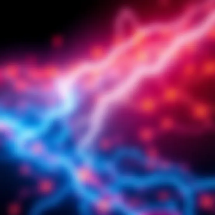 A visual representation of the Lightning Network showing connections between nodes and transactions in a digital landscape