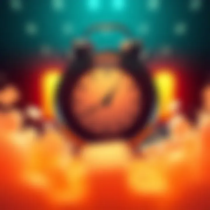 A clock showing a short duration with ads around it, illustrating the short boost periods from advertisements.