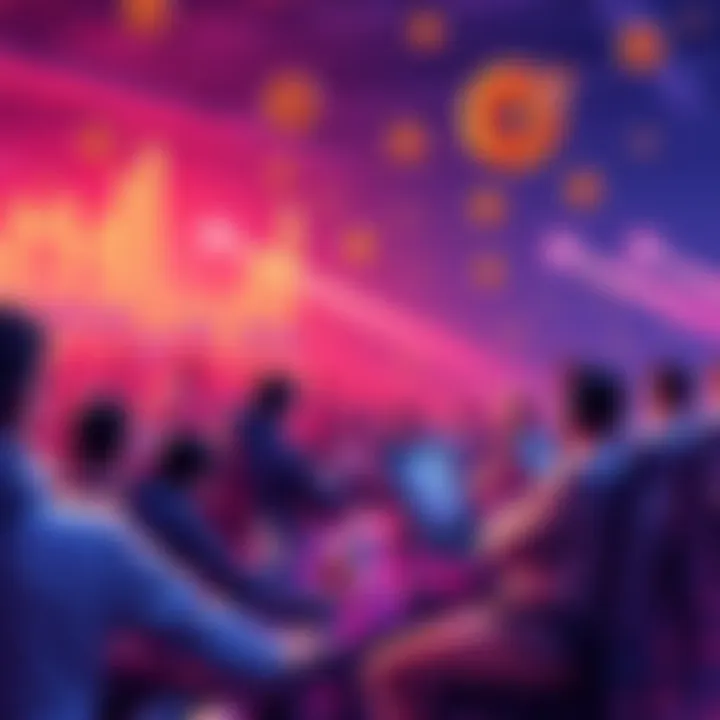 Graphic showing participants making predictions and competing for DONUT prizes in a tournament related to Ethereum.