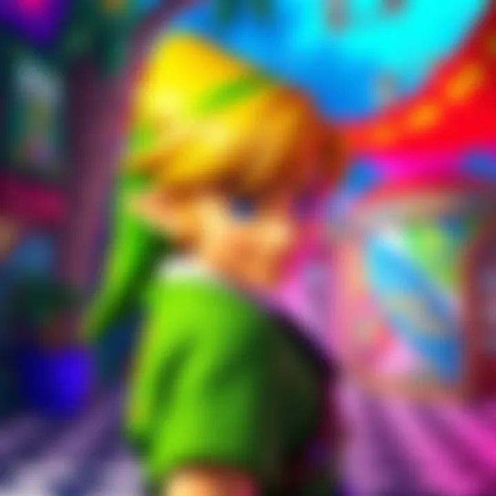 Link's new haircut Link showing off his new haircut in a colorful setting related to the series