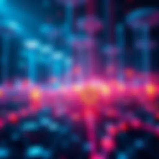 A visual representation of managing funds across various blockchain platforms, showcasing interconnected chains and flowing assets.