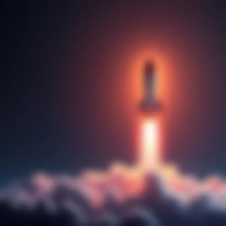 $LIT Token Surge Graphic showing a rising $LIT token value with a rocket symbolizing growth and excitement about a SpaceX project.