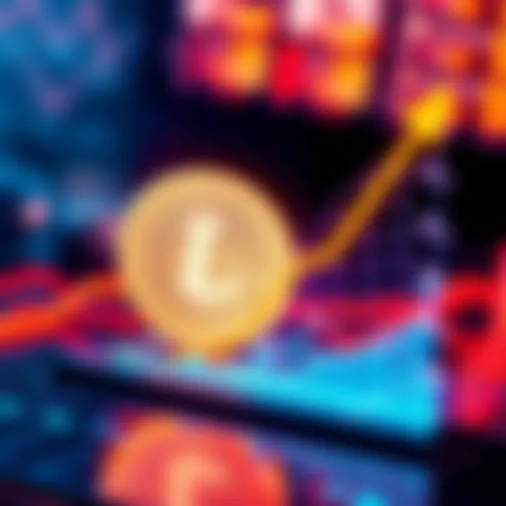 A visual representation of Litecoin's increasing popularity in payments, showing a rising graph alongside the Litecoin logo and currency symbol.
