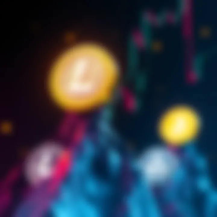 A graphic showing Litecoin's logo rising while other cryptocurrency logos fall, illustrating LTC's strength in a declining market.