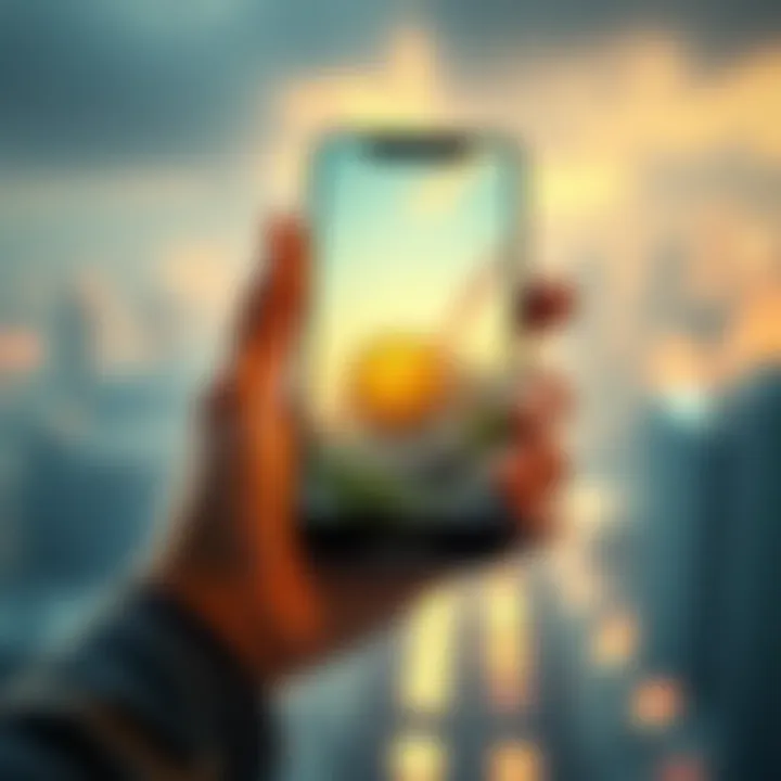 A person holding a smartphone showing a Litecoin graph going upward, symbolizing investment growth and market opportunities.