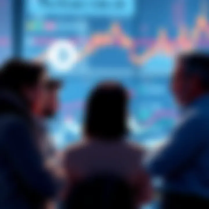 People engaging in a conversation about Litecoin trading strategies and market analysis