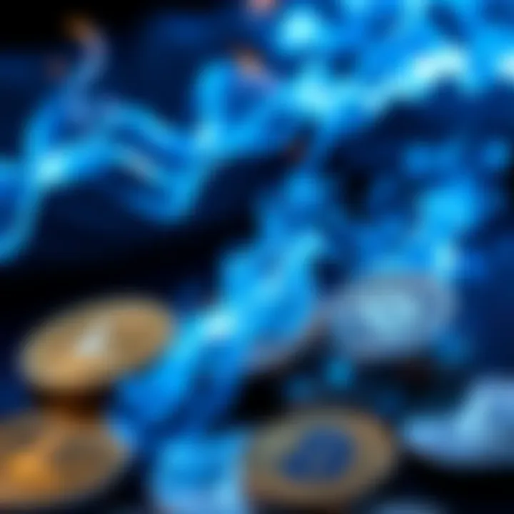 A vibrant collection of Litecoin mobile wallpapers featuring blue flames and blockchain designs, ideal for modern smartphones.