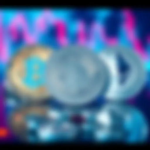 Litecoin logo positioned between Bitcoin and Ethereum logos, symbolizing market observation