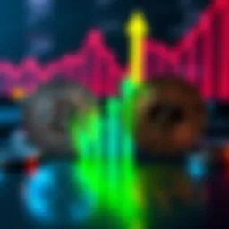 Visual comparison of Litecoin and Zcash coins with upward trend arrows, symbolizing potential growth in cryptocurrency markets.