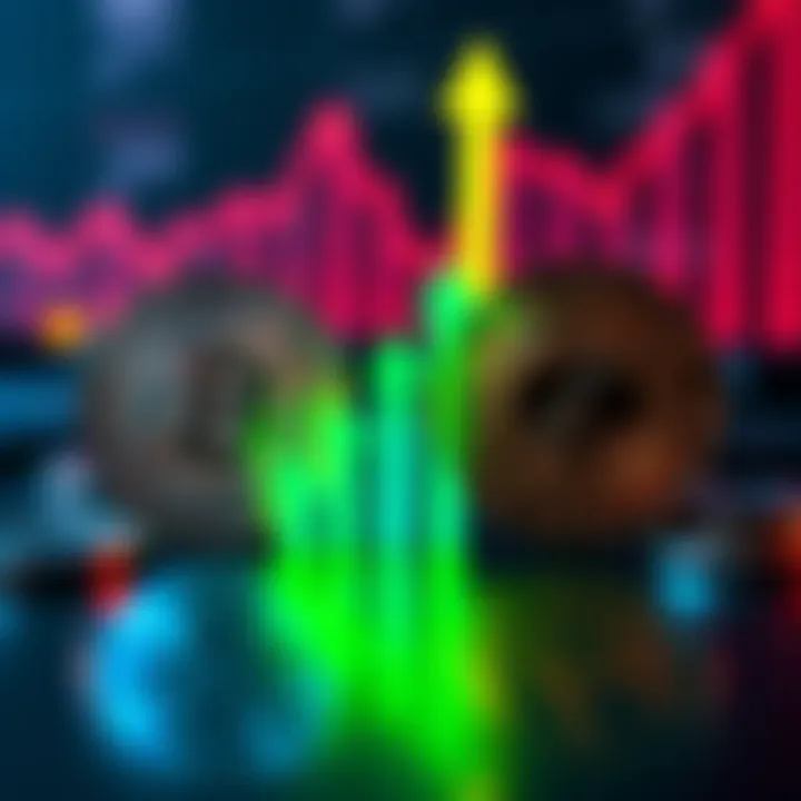 Litecoin and Zcash Comparison Visual comparison of Litecoin and Zcash coins with upward trend arrows, symbolizing potential growth in cryptocurrency markets.