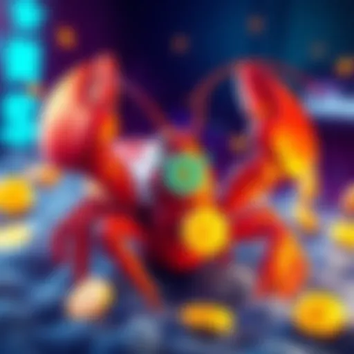 A vibrant graphic showing a lobster with AI tokens, representing the Lobster campaign for voting and rewards