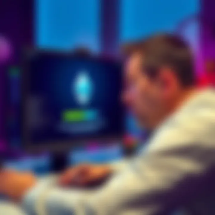 Long Wait for ETH Stake A frustrated person looking at a computer screen displaying a long loading symbol for Ethereum stake activation