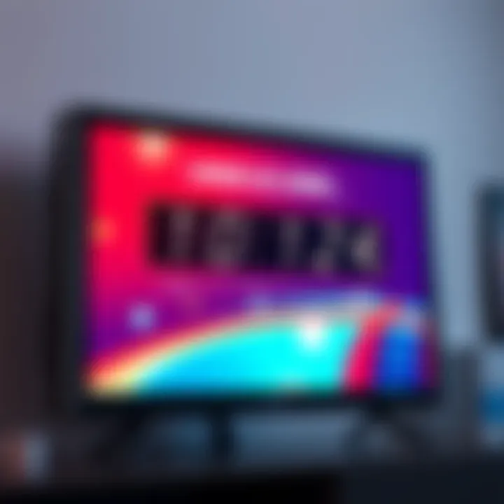 A television screen showing a long advertisement with a timer displaying over one minute.