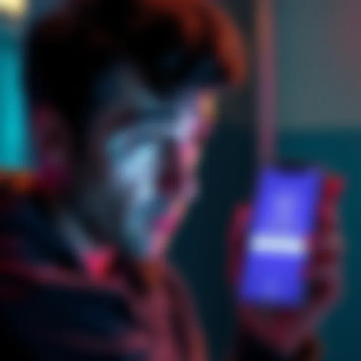 A person looking frustrated at a smartphone screen displaying the Loopring app error message, illustrating trouble accessing LRC assets.