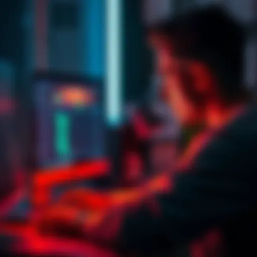 A man looks at his computer screen, displaying a Bitcoin wallet with a missing order for weed, reflecting regret.