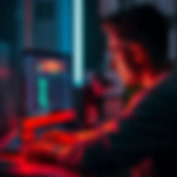 A man looks at his computer screen, displaying a Bitcoin wallet with a missing order for weed, reflecting regret.